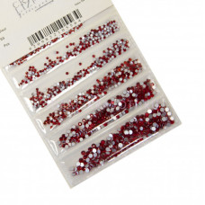 Стразы Vins (crystal lizer) красные микс размеров разделенные 1440шт